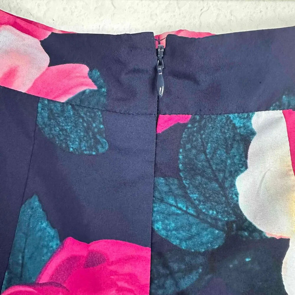 Eliza J Skirt Women’s Size 2 Floral Print Hi-Low Taffeta Ruffle Tiered Romantic - Picture 6 of 8